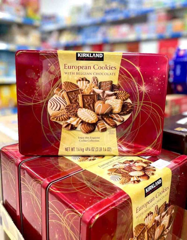 Bánh quy Socola Kirkland European Cookies Mỹ hộp thiếc 1.4kg - Hình ảnh 2