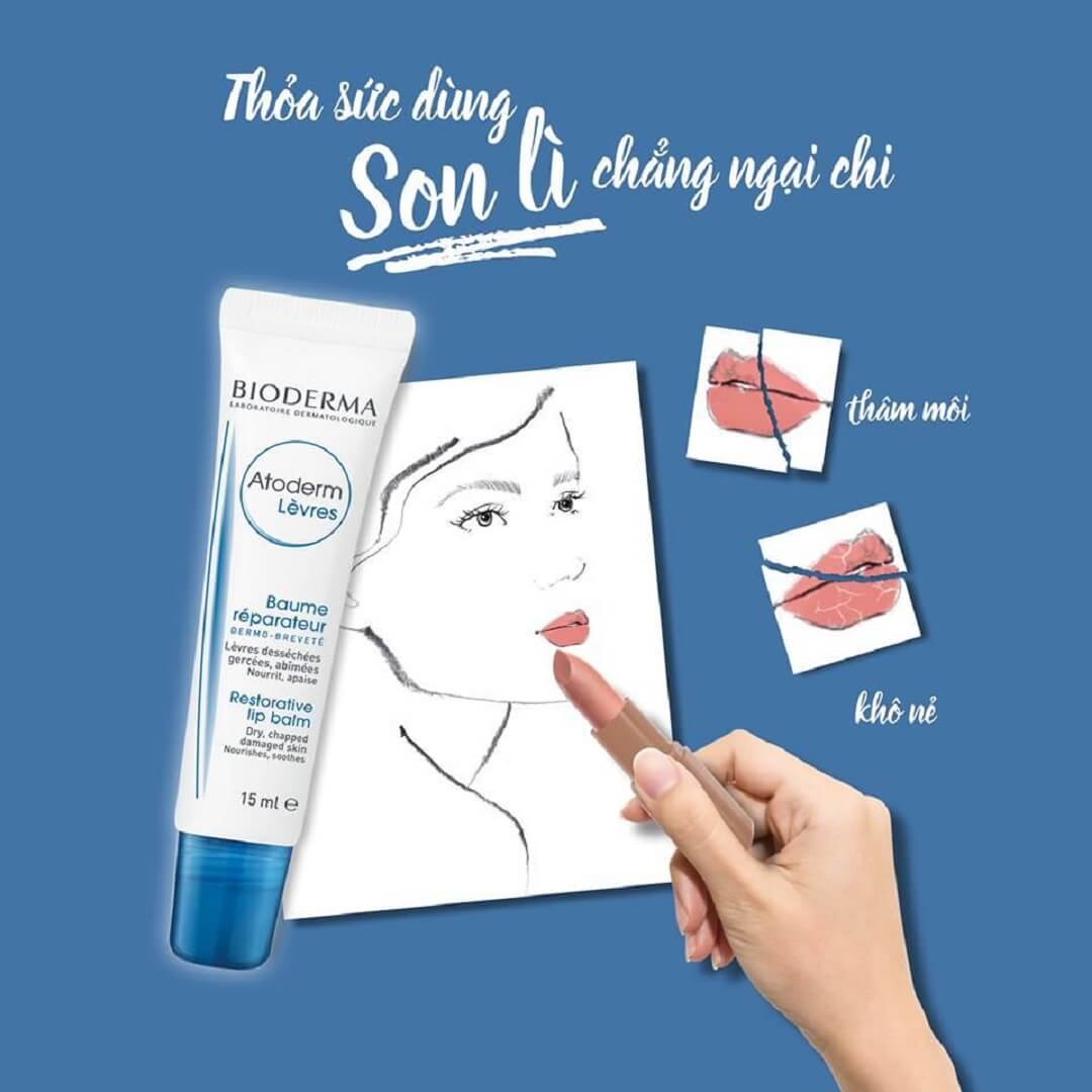 Son dưỡng môi Bioderma Atoderm Baume Lèvres có tốt không?