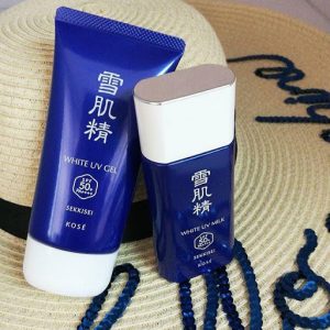 Review về kem chống nắng Kose Milk và  Kose White UV Gel