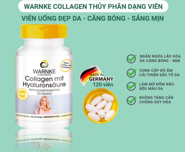 Viên Uống Bổ Sung Collagen Plus Warnke 180 Vi...