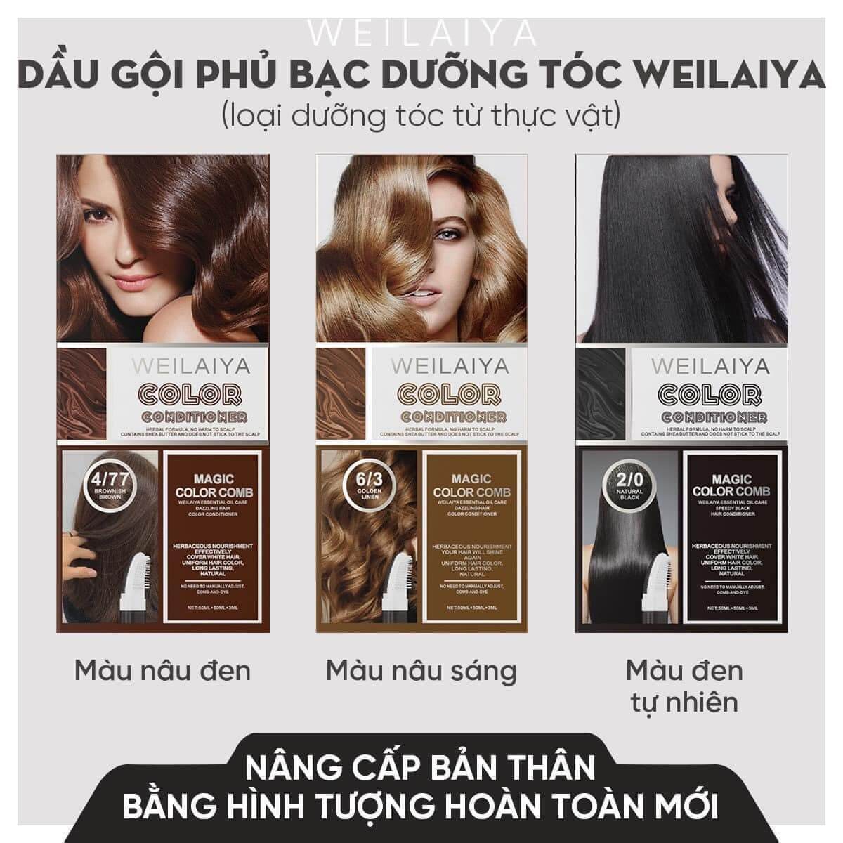Dầu gội phủ bạc Weilaiya Color có mấy loại?