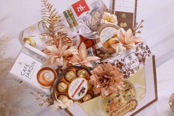 Giỏ quà tết bánh kẹo rượu cao cấp QTB...