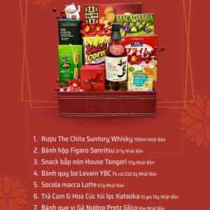 Giỏ quà Tết màu đỏ QTBK26