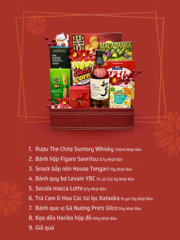 Giỏ quà Tết màu đỏ QTBK26