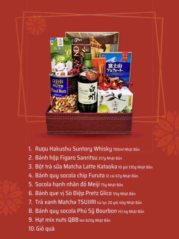 Giỏ bánh kẹo Tết cao cấp tặng Sếp QTB...