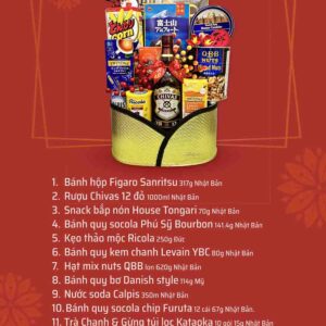 Giỏ quà Tết rượu ngoại QTBK28