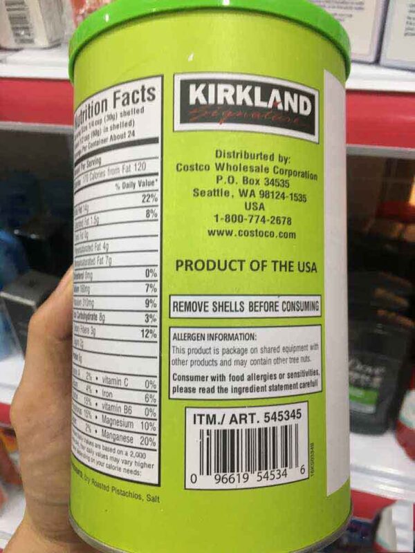 Hạt dẻ cười Kirkland Pistachios Mỹ chính...