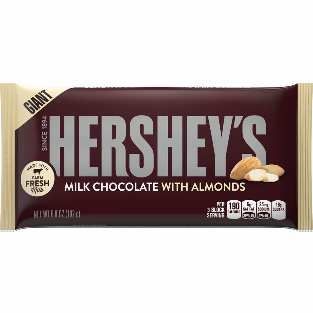 Almonds Giant Bars 192g: mang đến cho bạn hương vị tuyệt vời nhờ sự kết hợp hoàn hảo giữa socola sữa kem thơm ngon, béo ngậy và những miếng hạnh nhân giòn giòn bùi bùi.