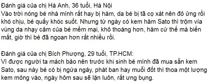 REVIEW kem chống hăm Sato