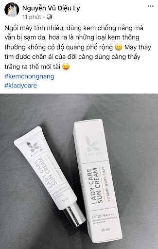 Kem chống nắng phổ rộng K Lady Care review