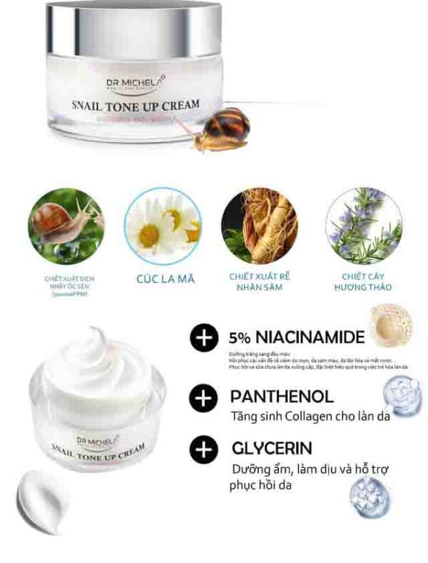 Kem Ốc Sên Hàn Quốc Dr Michela Snail Tone Up...