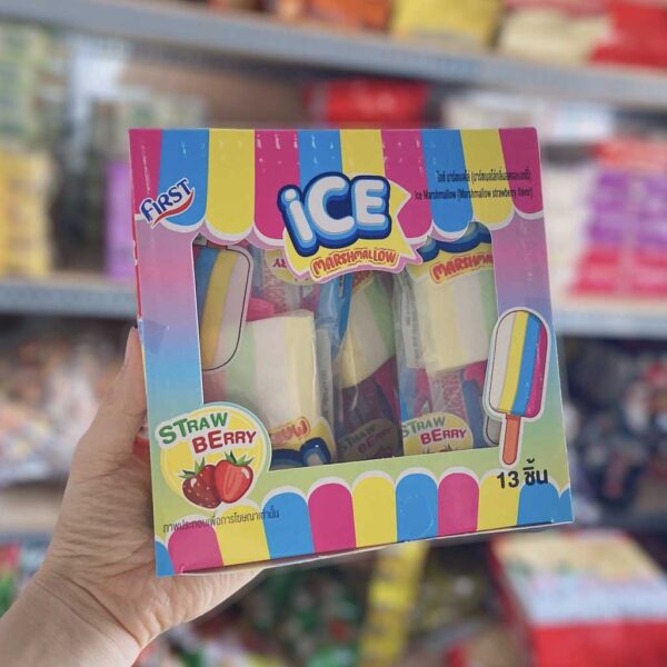 Kẹo bông gòn que kem Ice Marshmallow Thái Lan...