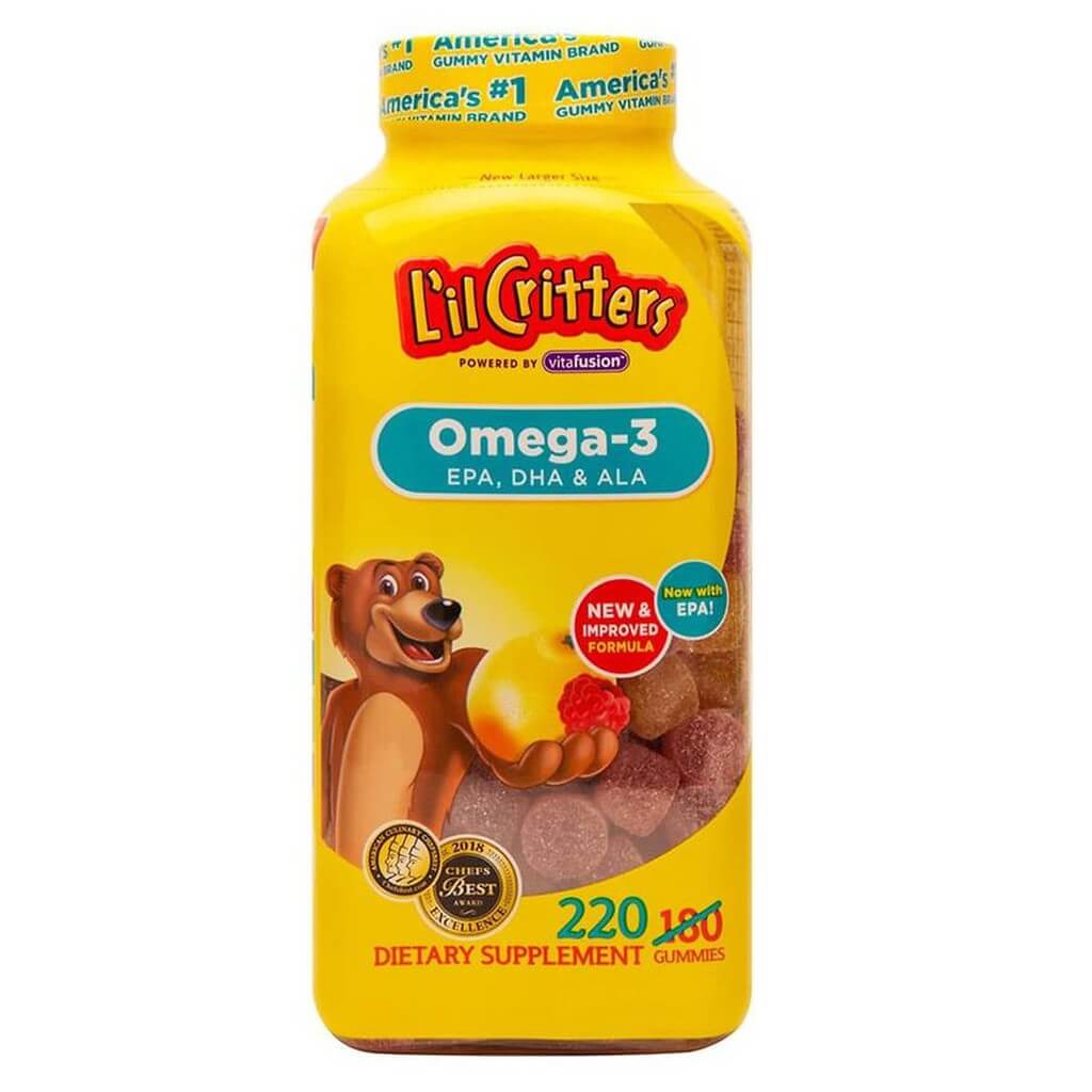 Kẹo gấu dẻo L'il Critters Gummy bổ xung Omega 3 và DHA 220 viên