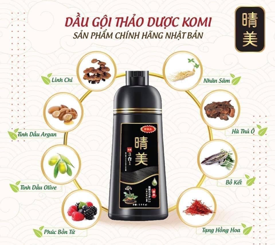 Thành phần của dầu gội đen tóc Nhật Bản