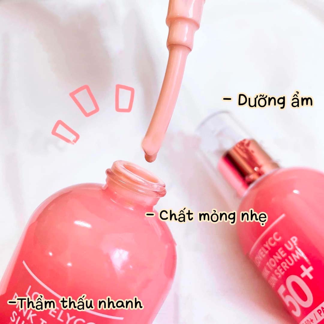 lovely pink tone up sun serum