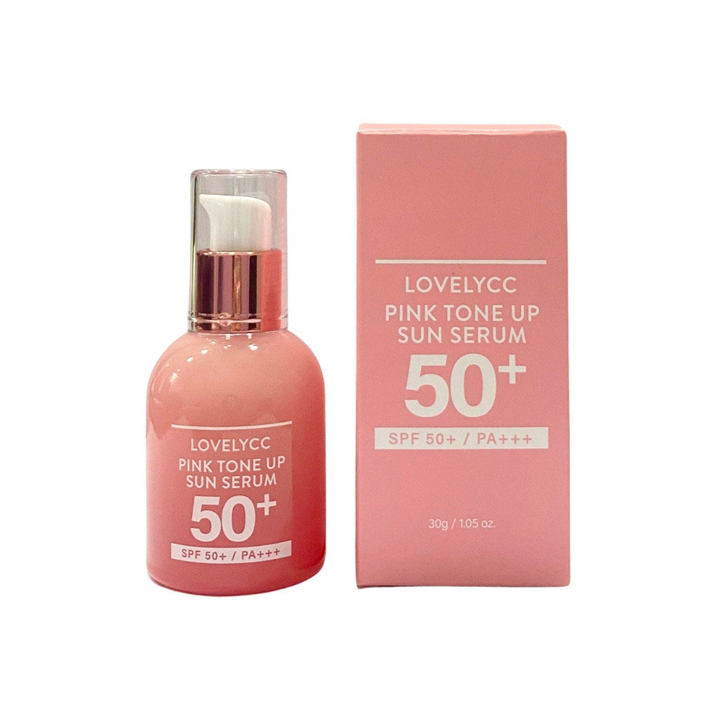 lovelycc pink tone up sun serum