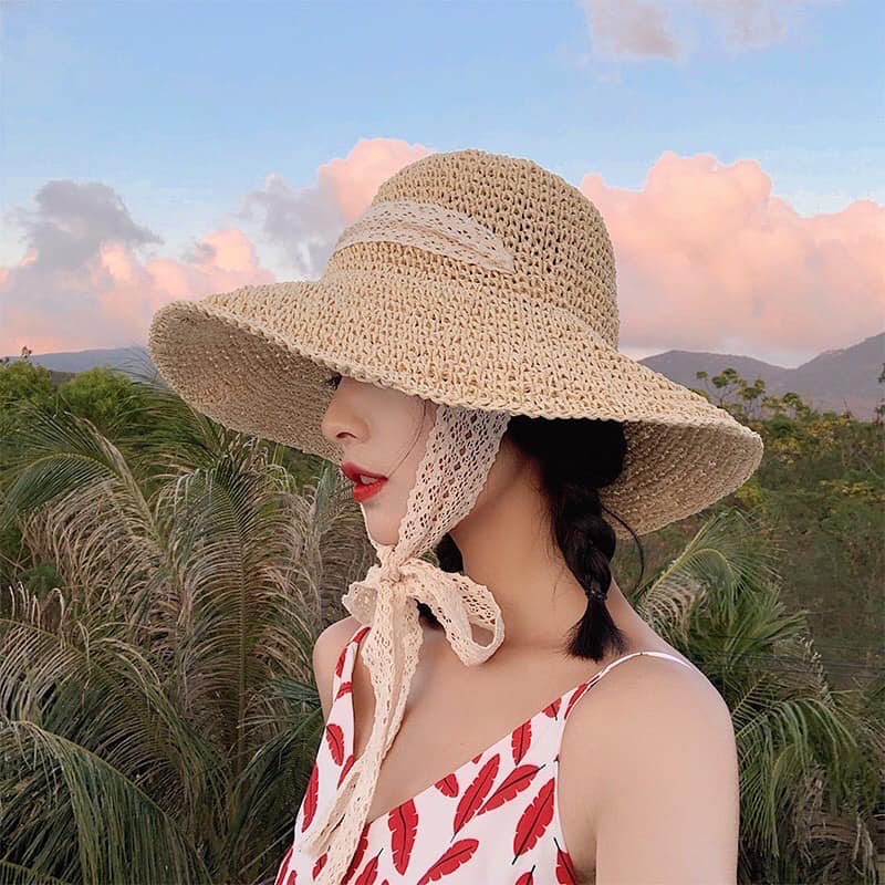 Mũ cối chống nắng thắt dây