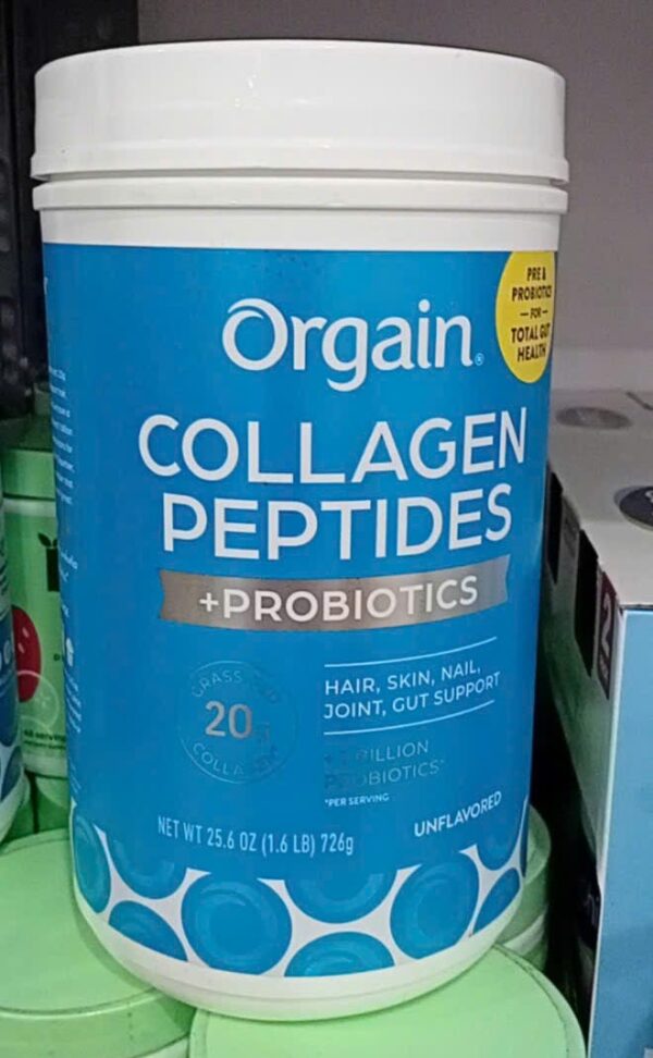 Bột Orgain Collagen Peptides Probiotics Mỹ chính hãng 726g - Hình ảnh 2