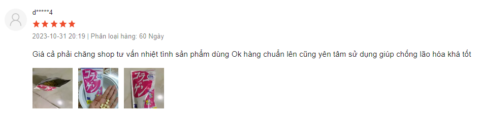 review Collagen DHC 60 ngày