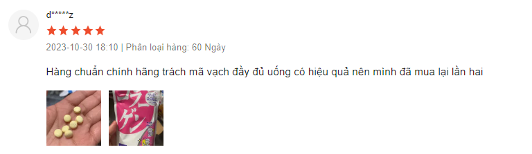 review Collagen DHC 60 viên