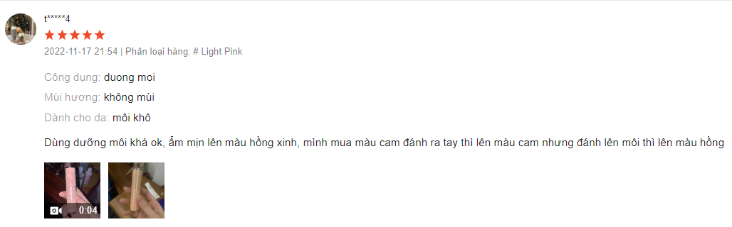 review Son dưỡng YNM không màu