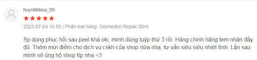 review kem dưỡng dermeden