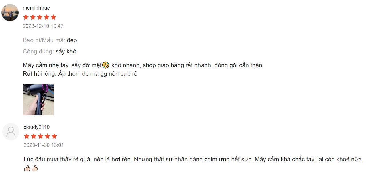review máy sấy tóc weilaiya