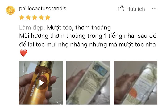 review xịt dưỡng tóc olexrs