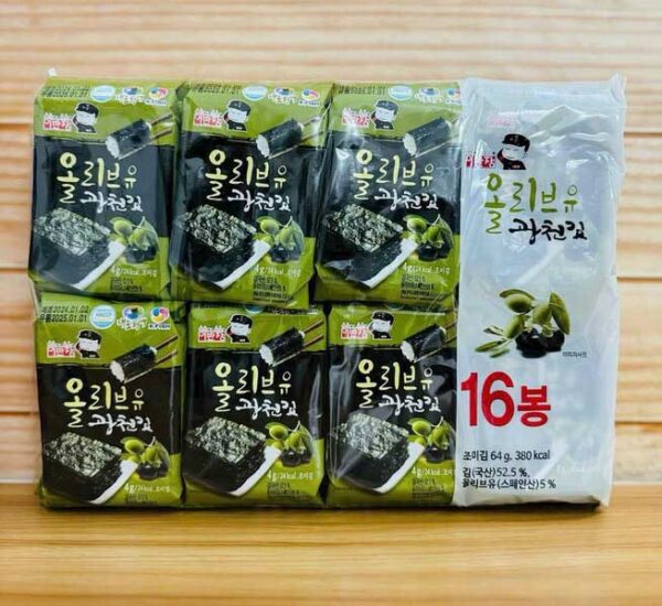 Rong biển ăn liền Olive trà xanh 4gr Hàn Qu...