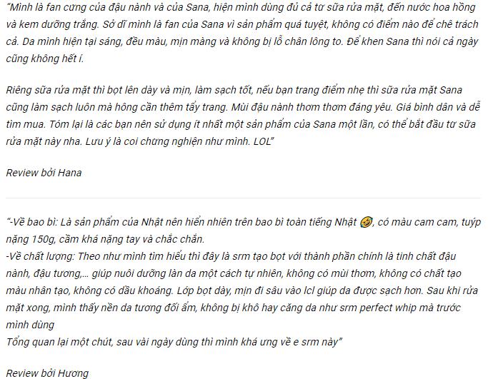 Review sữa rửa mặt mầm đậu nành Sana