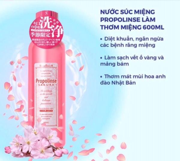 Nước súc miệng Propolinse Sakura màu hồng 