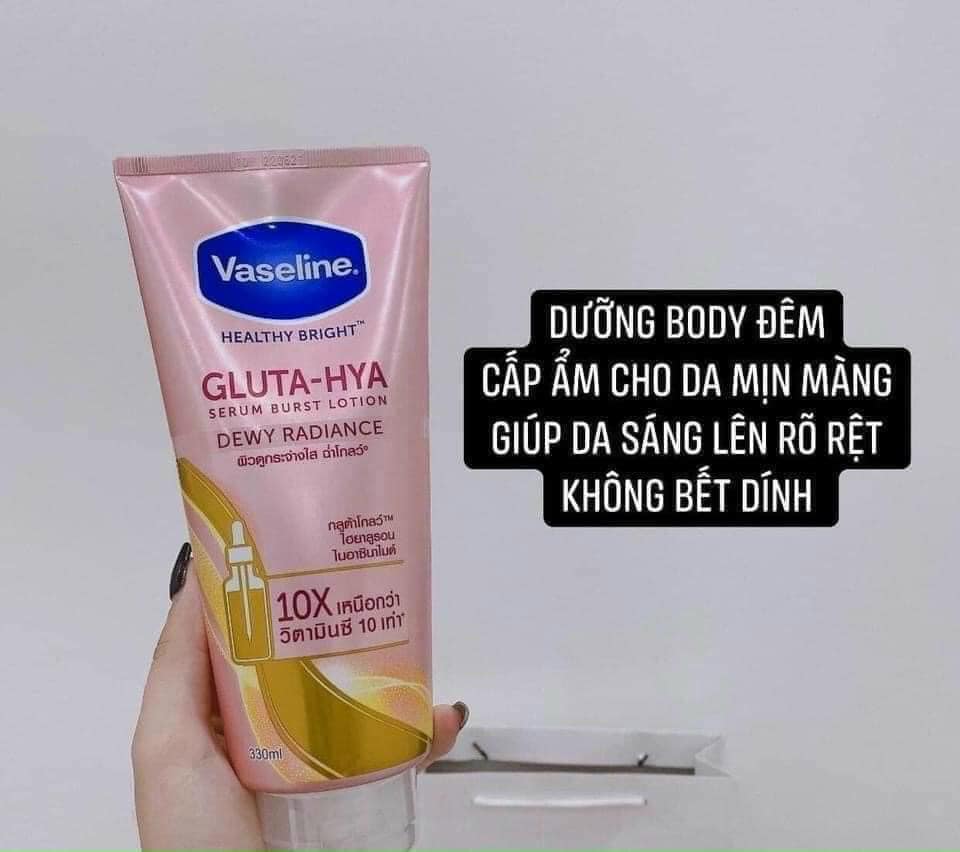 Burst Lotion Dewy Radiance (chai hồng): Dùng ban đêm, dưỡng ẩm và dưỡng trắng chuyên sâu.